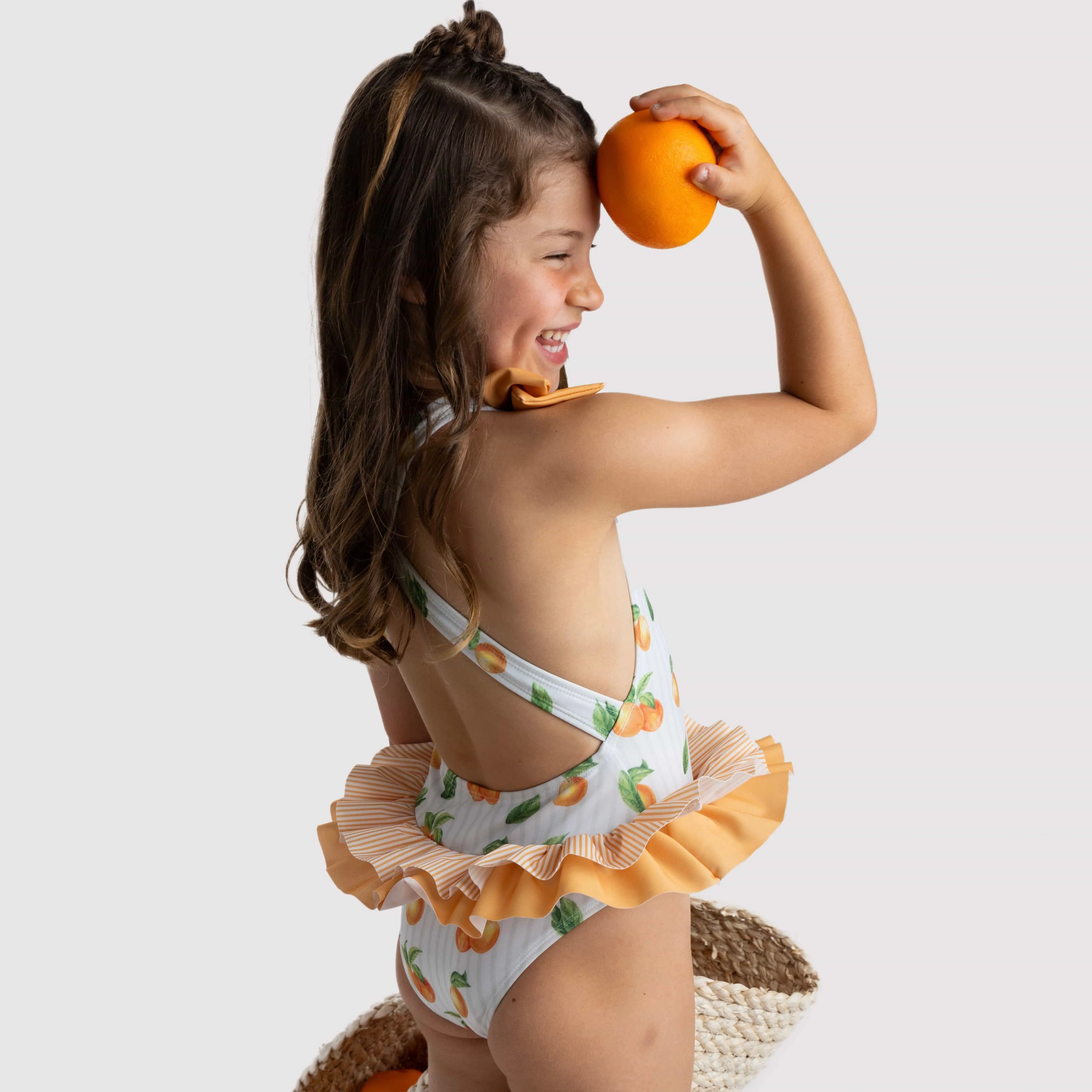 MEIA PATA - Provence Oranges Print Swimsuit - Orange