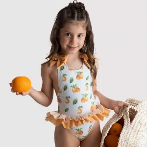 MEIA PATA - Provence Oranges Print Swimsuit - Orange