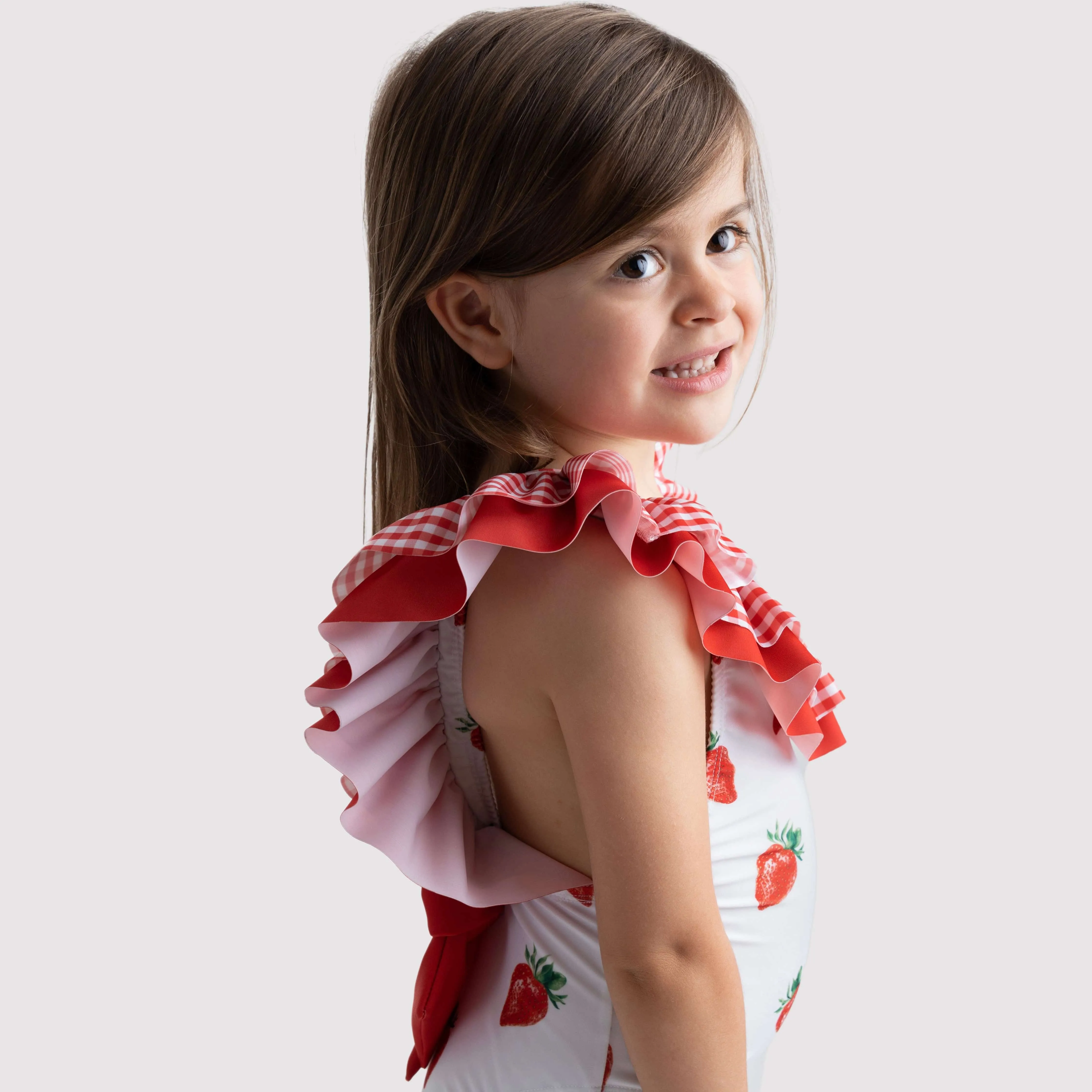 MEIA PATA - Saint Tropez Strawberries Print Swimsuit - Red