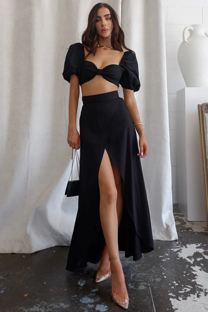 Melanie Wrap Skirt - Black