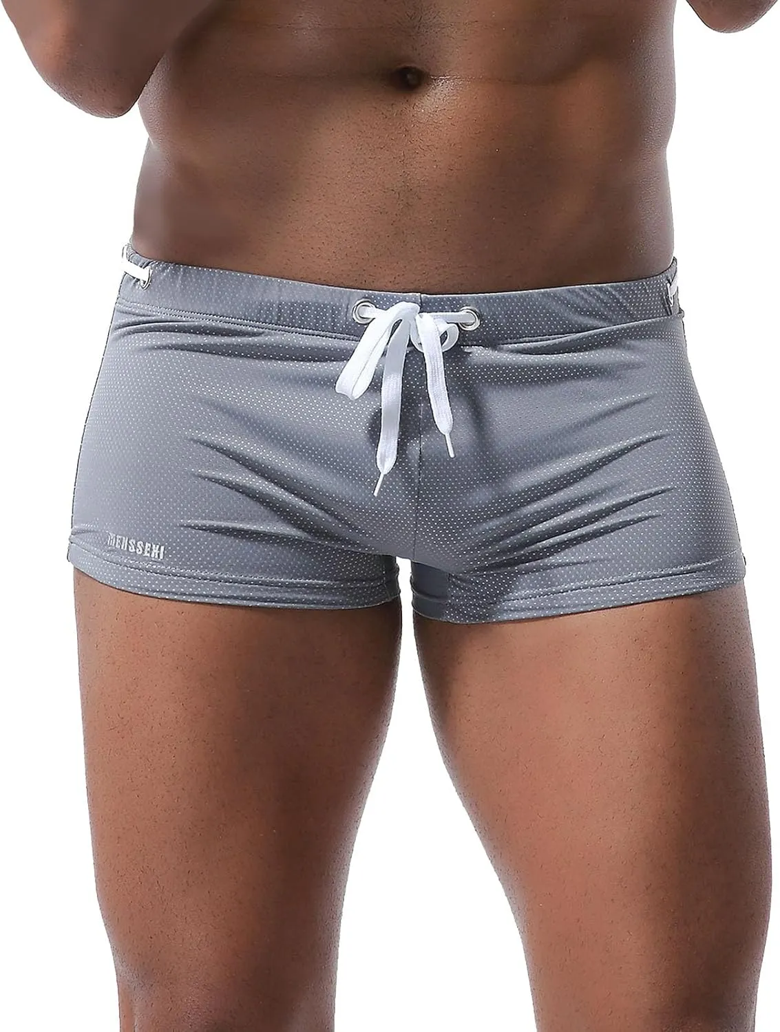 Men Comfy Drawstring Swimwear Shorts Stylish Tight Fit Trunks Mens Quick Dry Breathable Swim Bottoms for Surf 2025