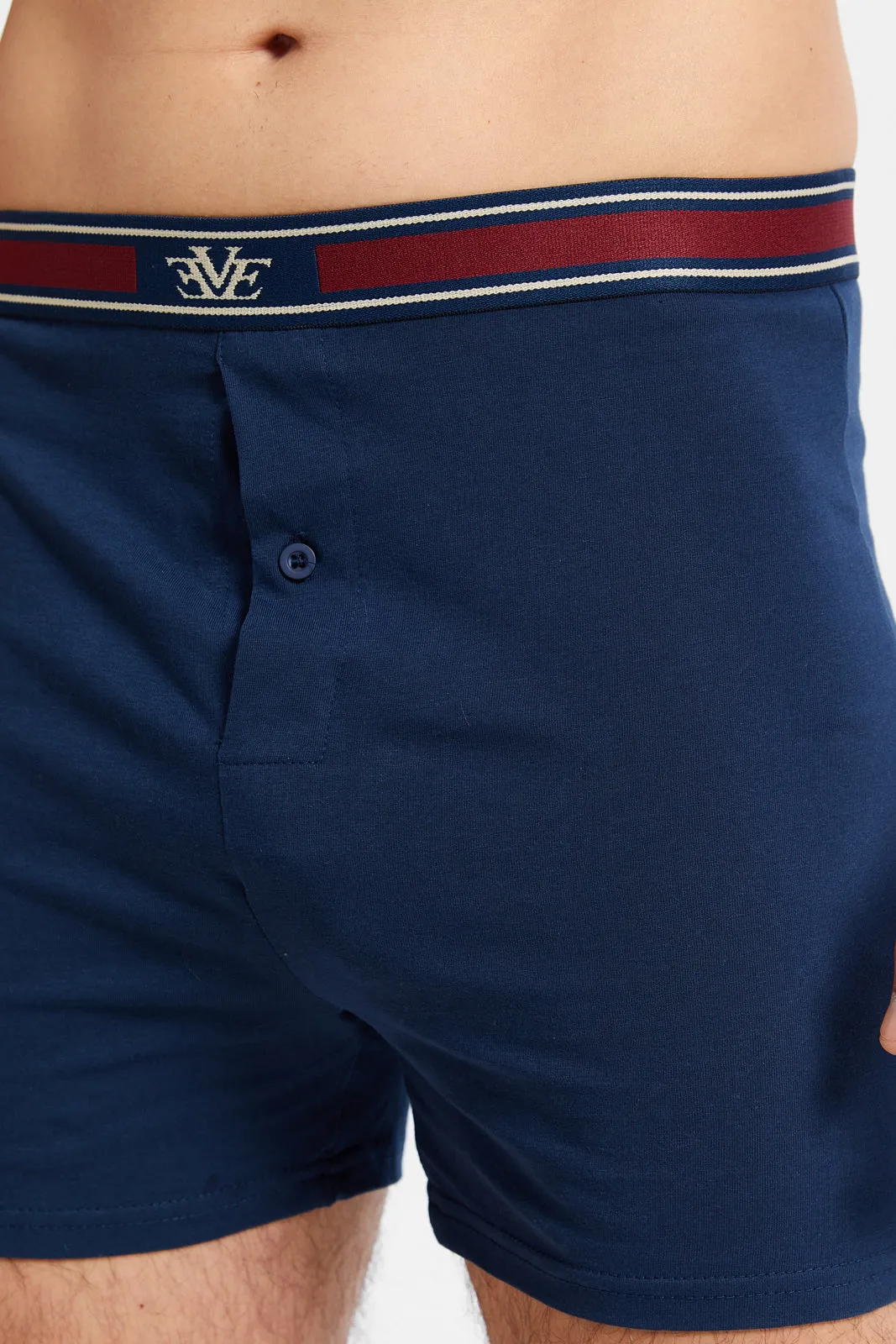 Men Navy And Charcoal Loose Knit Boxers (Pack of 2)