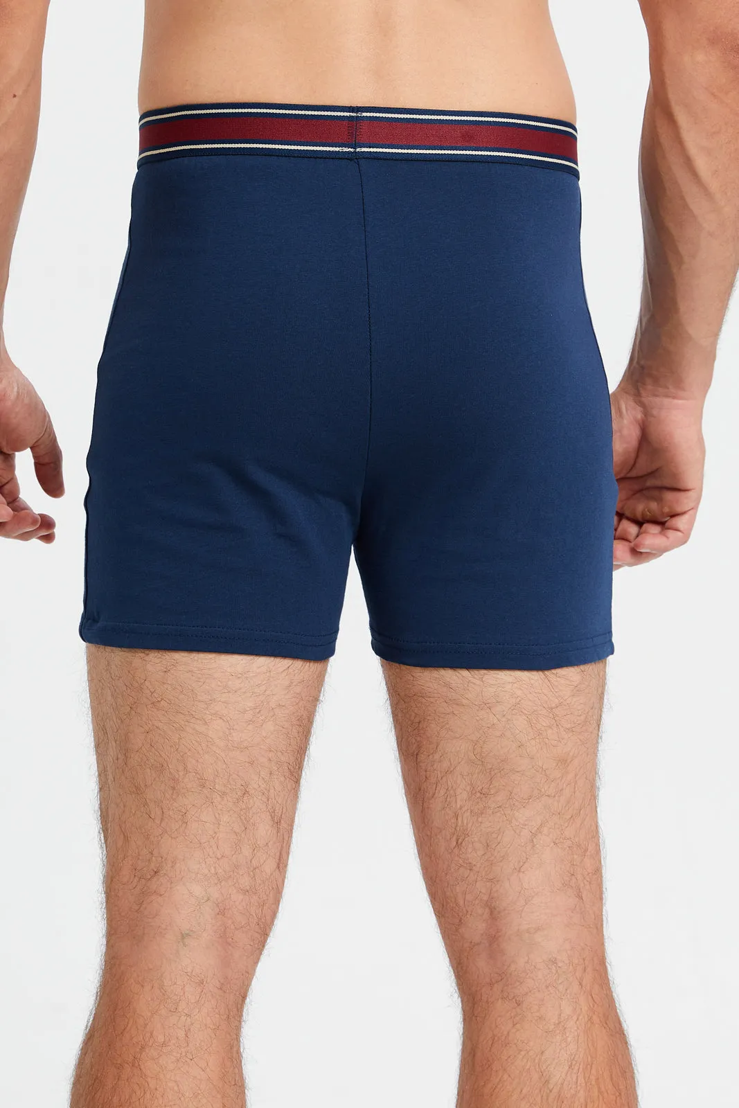 Men Navy And Charcoal Loose Knit Boxers (Pack of 2)