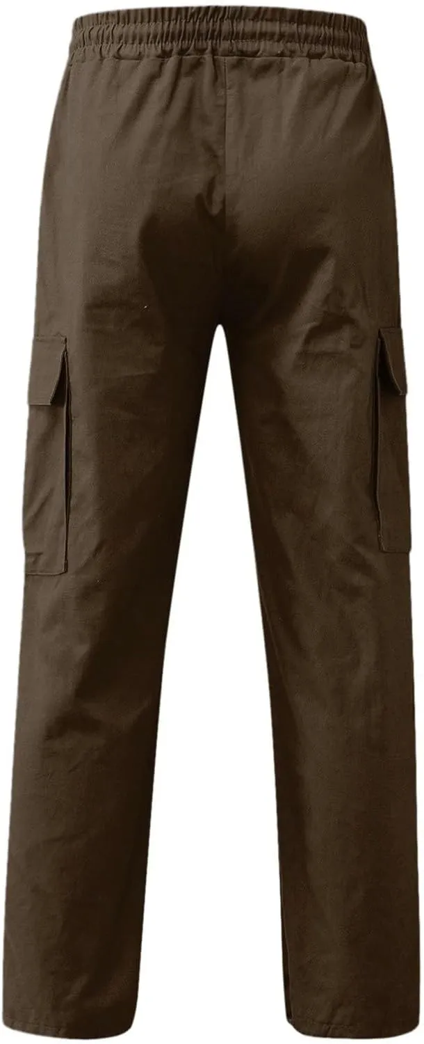 Men Outdoor Cargo Pant Lightweight Tactical Pant Hiking Jogger Classic Fit Multi Pockets Cargo Pants Hiking Pants