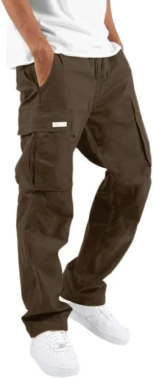 Men Outdoor Cargo Pant Lightweight Tactical Pant Hiking Jogger Classic Fit Multi Pockets Cargo Pants Hiking Pants