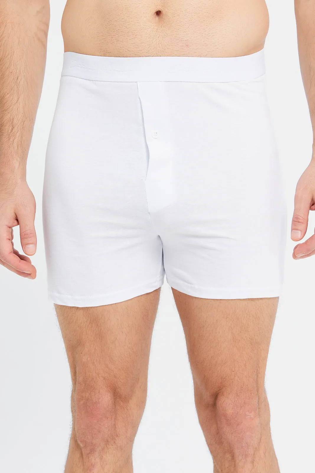 Men White Boxers Briefs (Pack of 2)