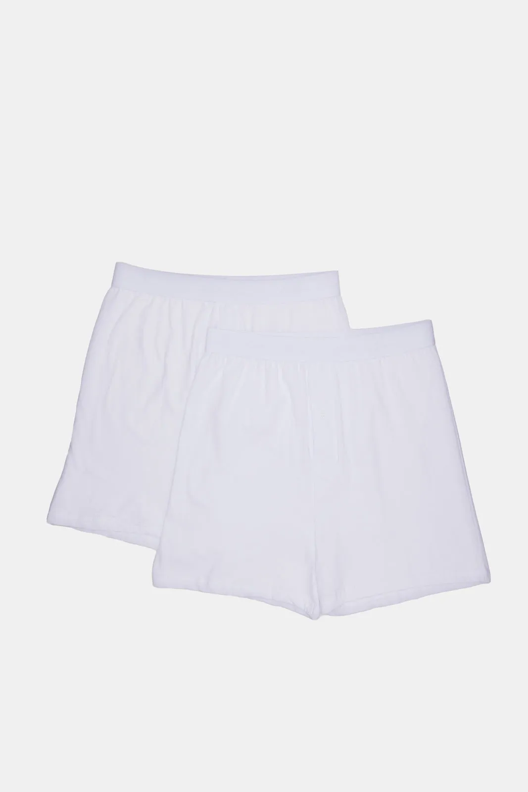 Men White Boxers Briefs (Pack of 2)