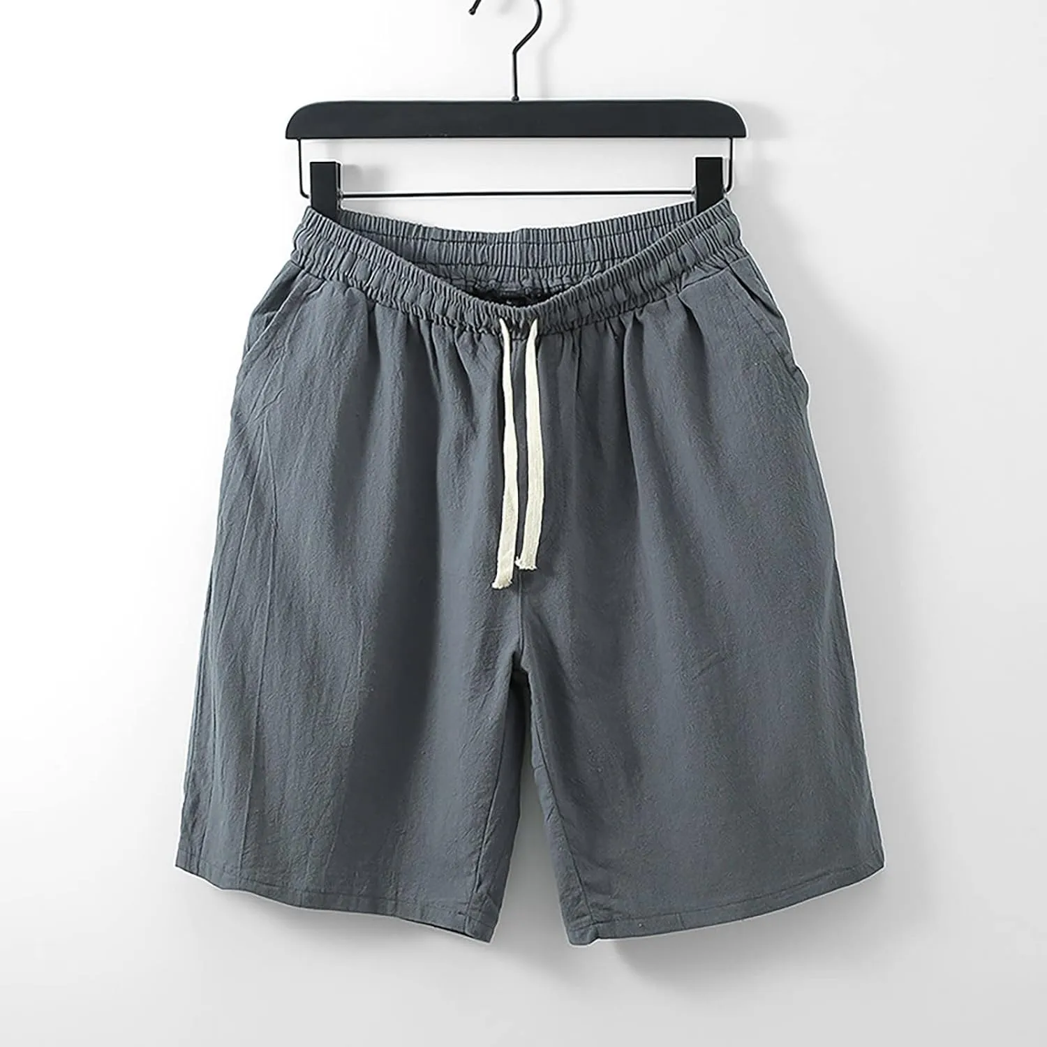 Mens Athletic Gym Shorts 5.5" Elastic Waist Casual Pajama Pocket Jogger Men Workout Short Pants Jogger Gym Shorts