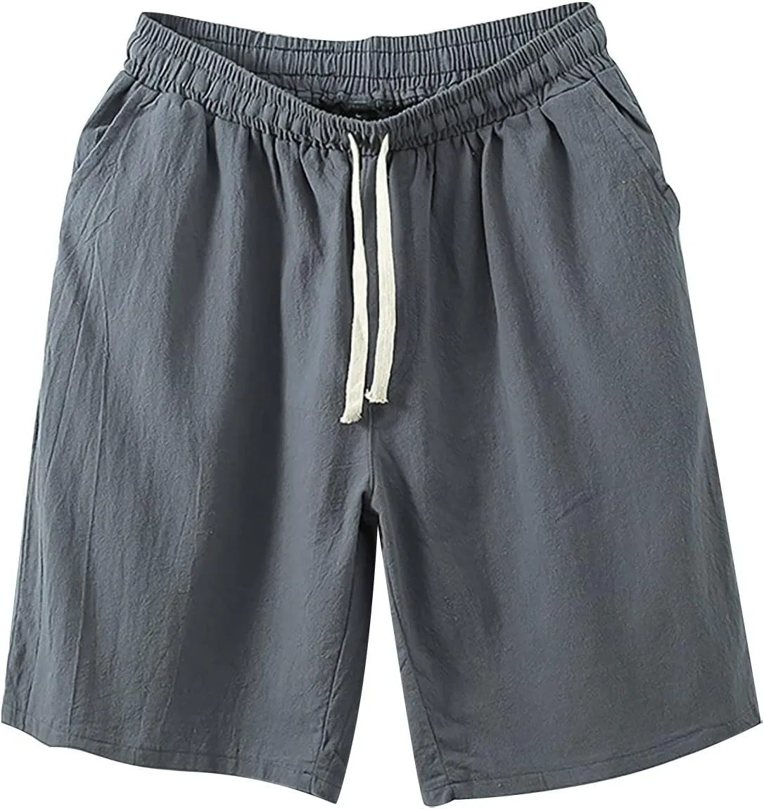 Mens Athletic Gym Shorts 5.5" Elastic Waist Casual Pajama Pocket Jogger Men Workout Short Pants Jogger Gym Shorts
