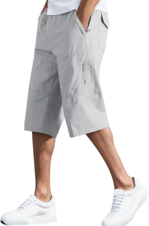 Men's Athletic Hiking Shorts Water Resistant Quick-Dry Lightweight Outdoor Sweat Shorts with Zipper Pockets Men Hiking Short