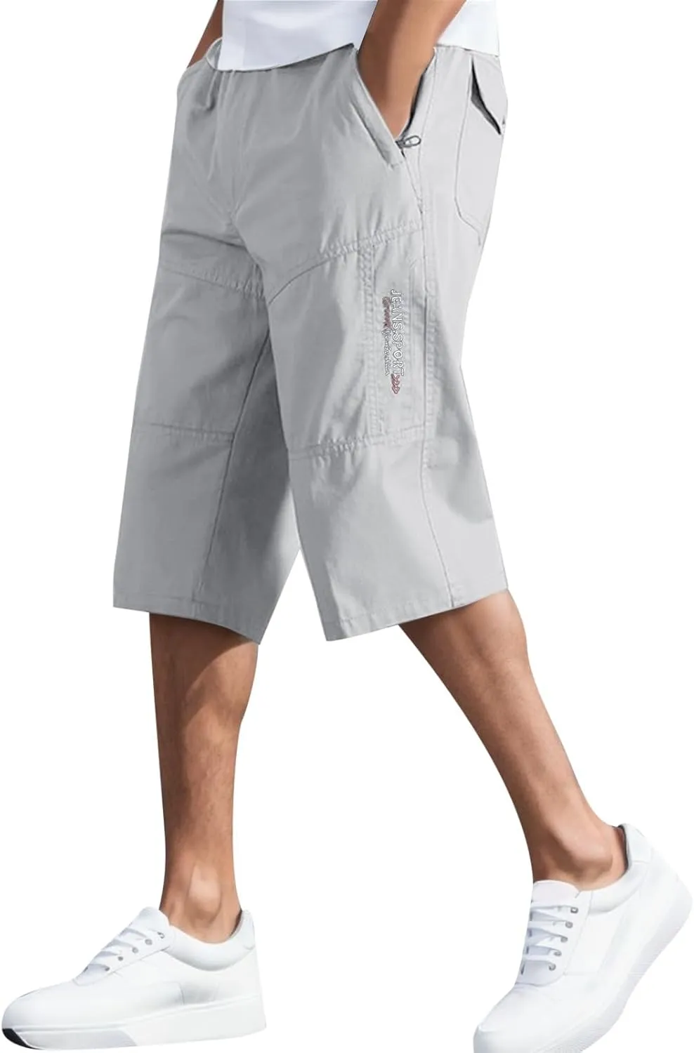 Men's Athletic Hiking Shorts Water Resistant Quick-Dry Lightweight Outdoor Sweat Shorts with Zipper Pockets Men Hiking Short