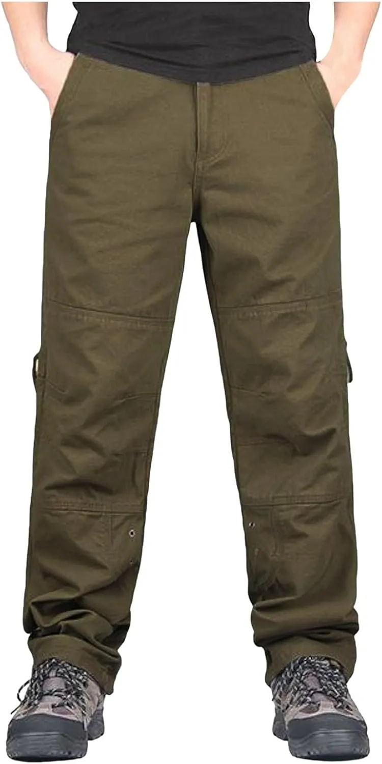 Mens Cargo Pants Relaxed Fit Work Hiking Pants Stretch Tactical Pants Lightweight Outdoor Travel Pants Multi Pockets Pants