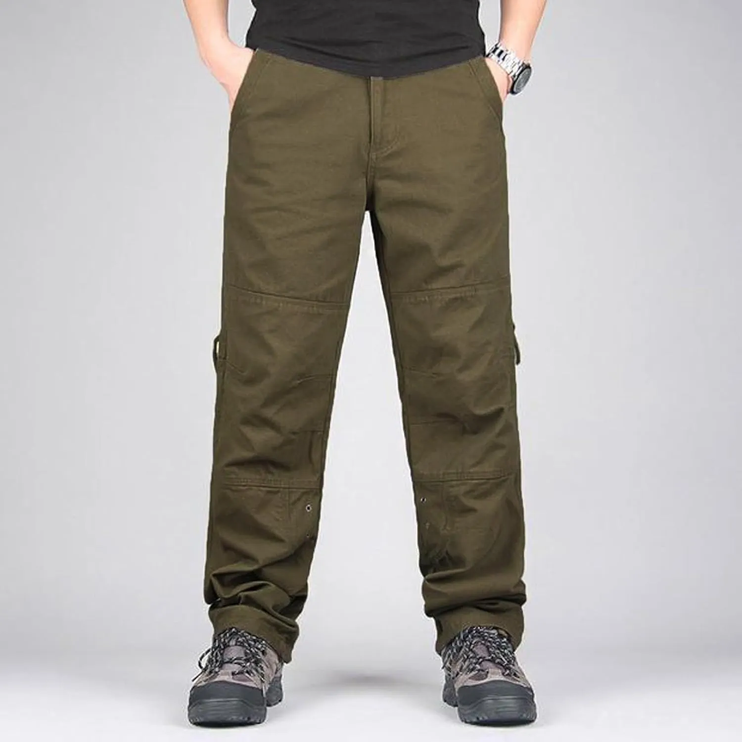 Mens Cargo Pants Relaxed Fit Work Hiking Pants Stretch Tactical Pants Lightweight Outdoor Travel Pants Multi Pockets Pants