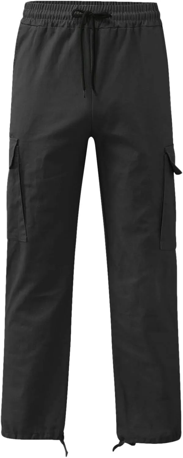 Men's Cargo Pants with Pockets Cotton Hiking Sweatpants Casual Athletic Jogger Sports Outdoor Trousers Relaxed Fit Men Pants