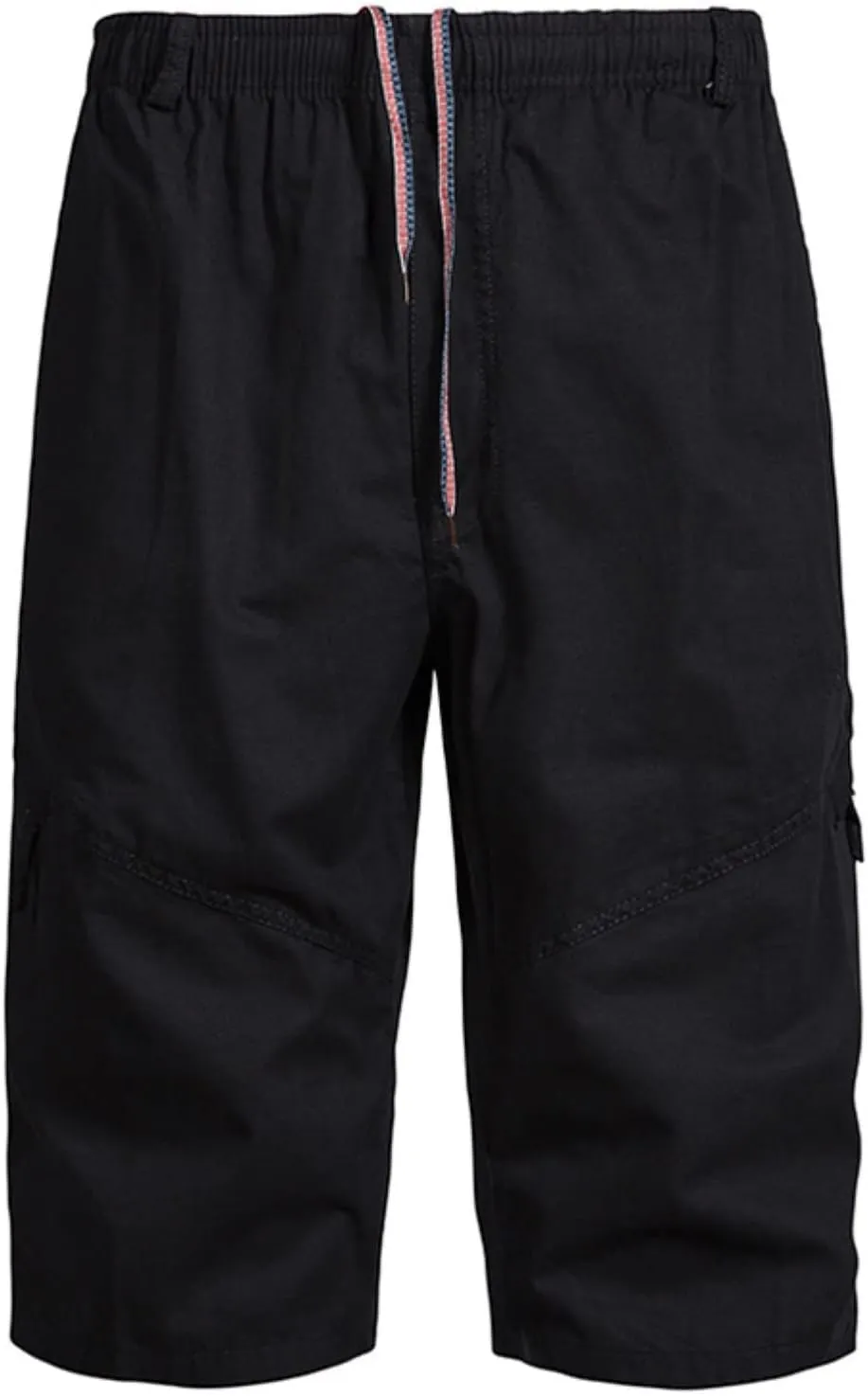 Men's Cargo Shorts Casual Twill Elastic 3/4 Capri Pants below Knee Long Shorts with 7 Pocket Men Summer Shorts Cargo Capris