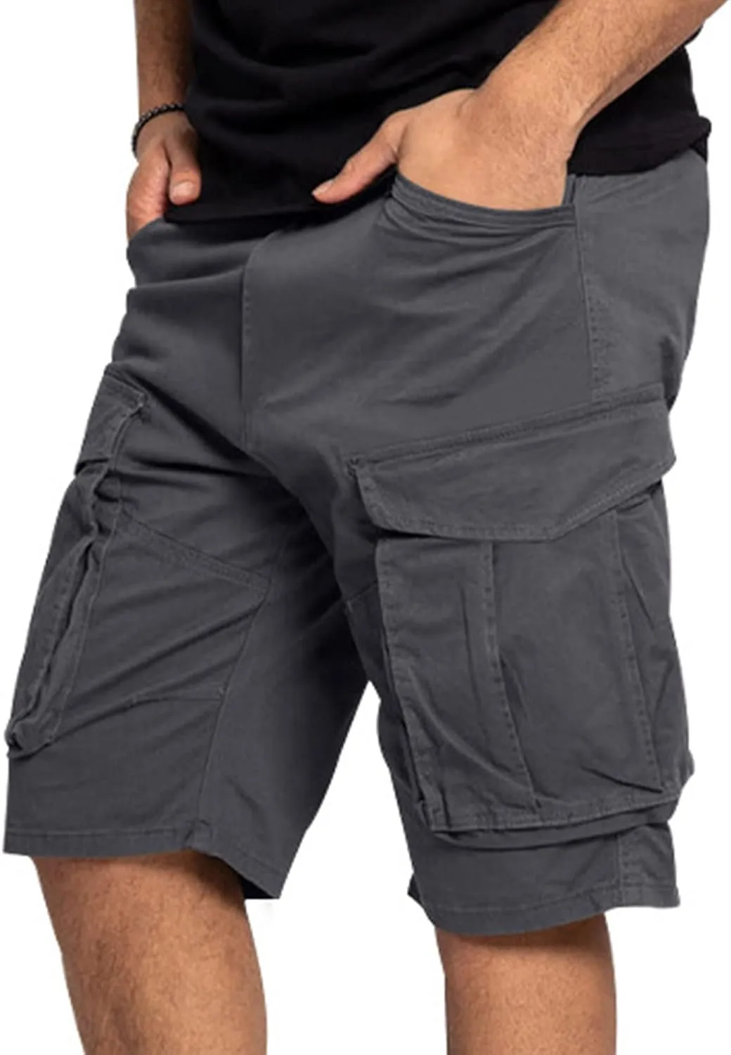 Men's Cargo Shorts Relaxed Fit Camo Short Outdoor Multi-Pocket Cotton Work Casual Shorts with No Belt Outdoor Cargo Shorts