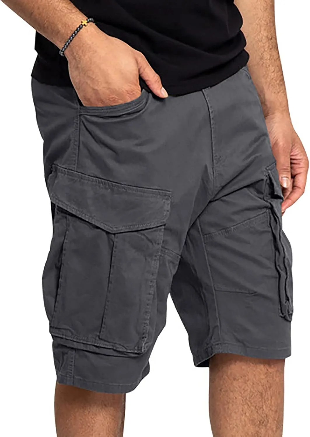 Men's Cargo Shorts Relaxed Fit Camo Short Outdoor Multi-Pocket Cotton Work Casual Shorts with No Belt Outdoor Cargo Shorts