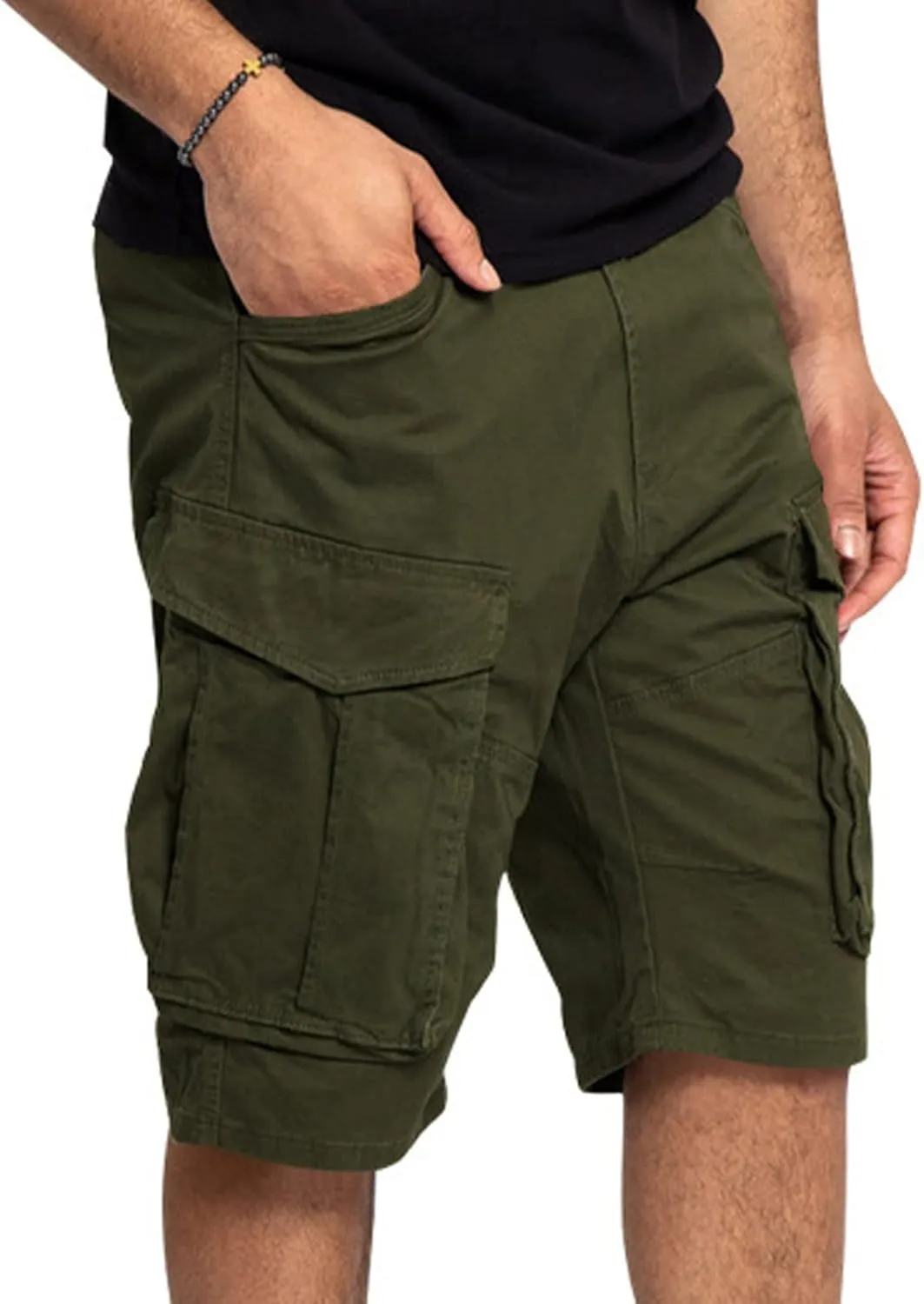 Men's Cargo Shorts Relaxed Fit Camo Short Outdoor Multi-Pocket Cotton Work Casual Shorts with No Belt Outdoor Cargo Shorts