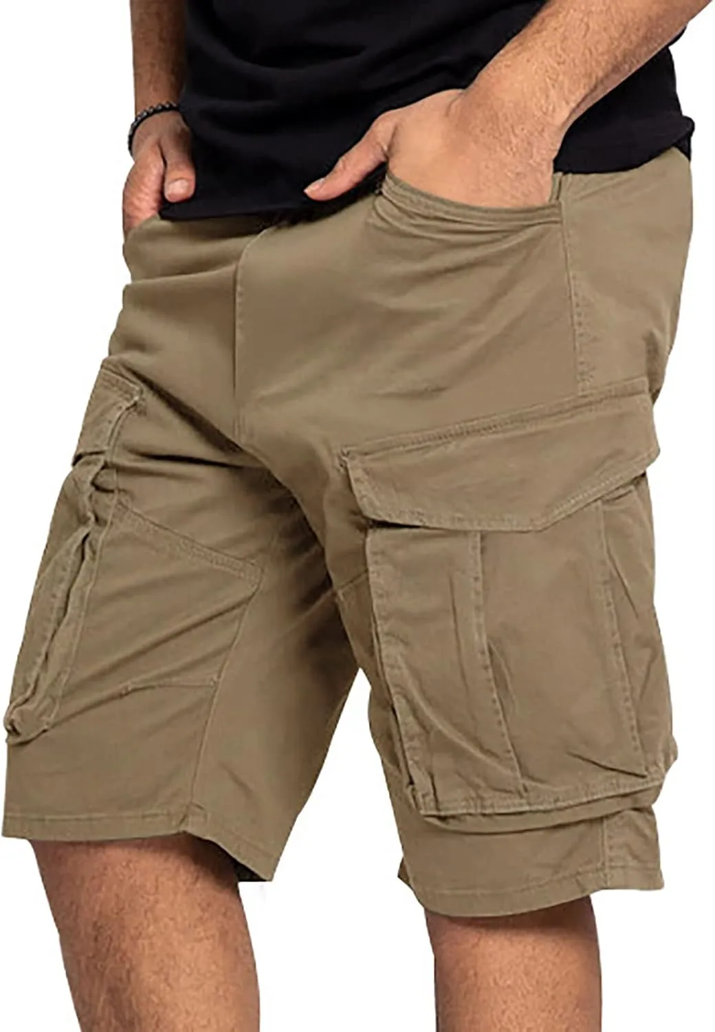 Men's Cargo Shorts Relaxed Fit Camo Short Outdoor Multi-Pocket Cotton Work Casual Shorts with No Belt Outdoor Cargo Shorts