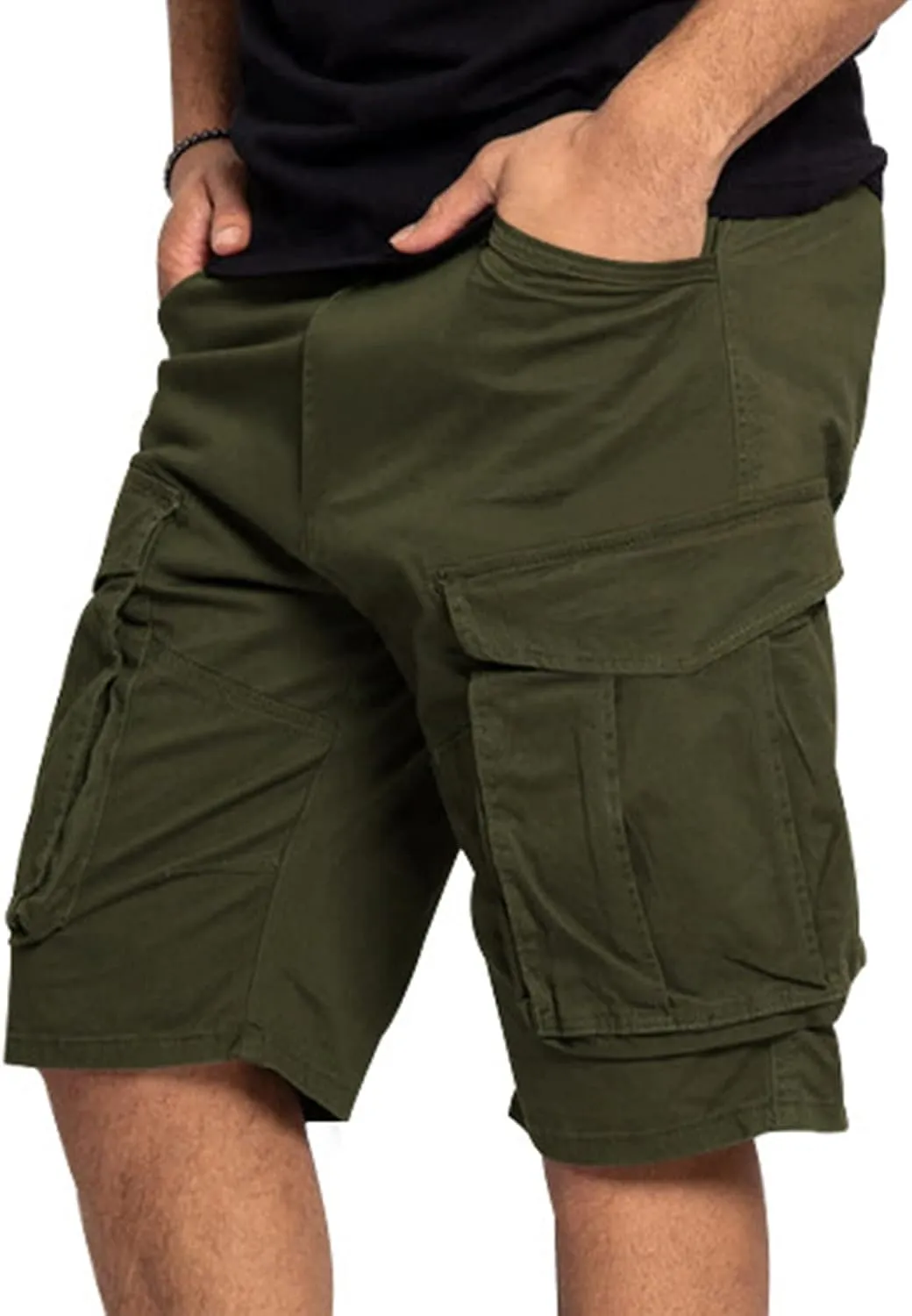 Men's Cargo Shorts Relaxed Fit Camo Short Outdoor Multi-Pocket Cotton Work Casual Shorts with No Belt Outdoor Cargo Shorts