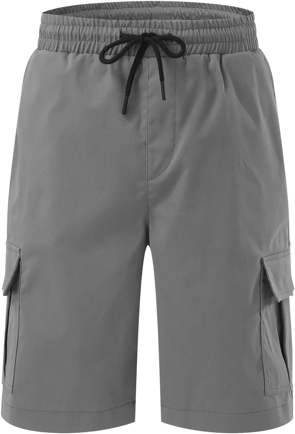 Mens Casual Twill Cargo Shorts Cotton Drawstring Classic Cargo Stretch Short with 6 Pockets Cargo Shorts Drawstring Shorts