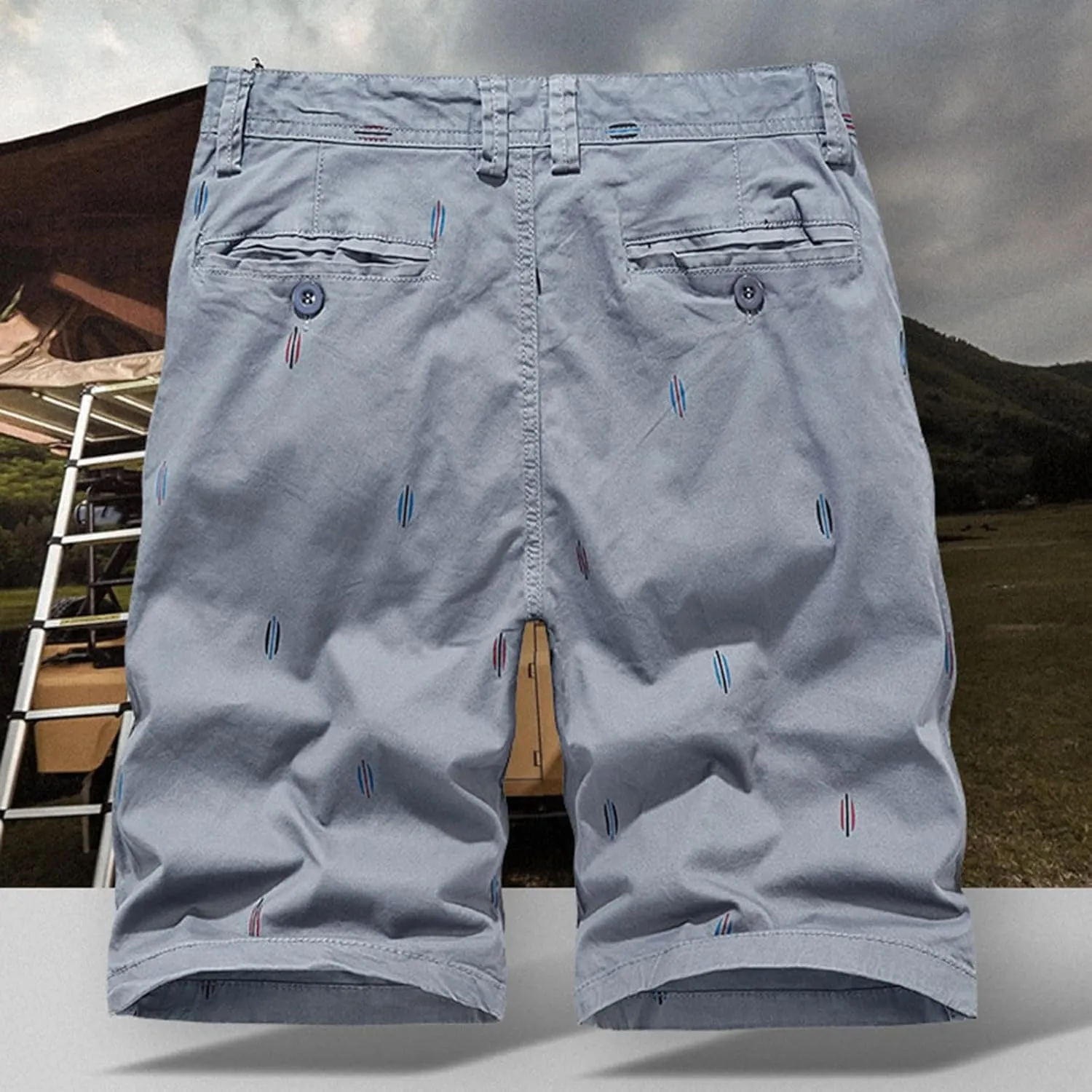 Men's Elastic Waist Cargo Shorts Casual Big and Tall Relaxed Fit Outdoor Work Shorts Cargo Short Outdoor Printed Loose Shorts