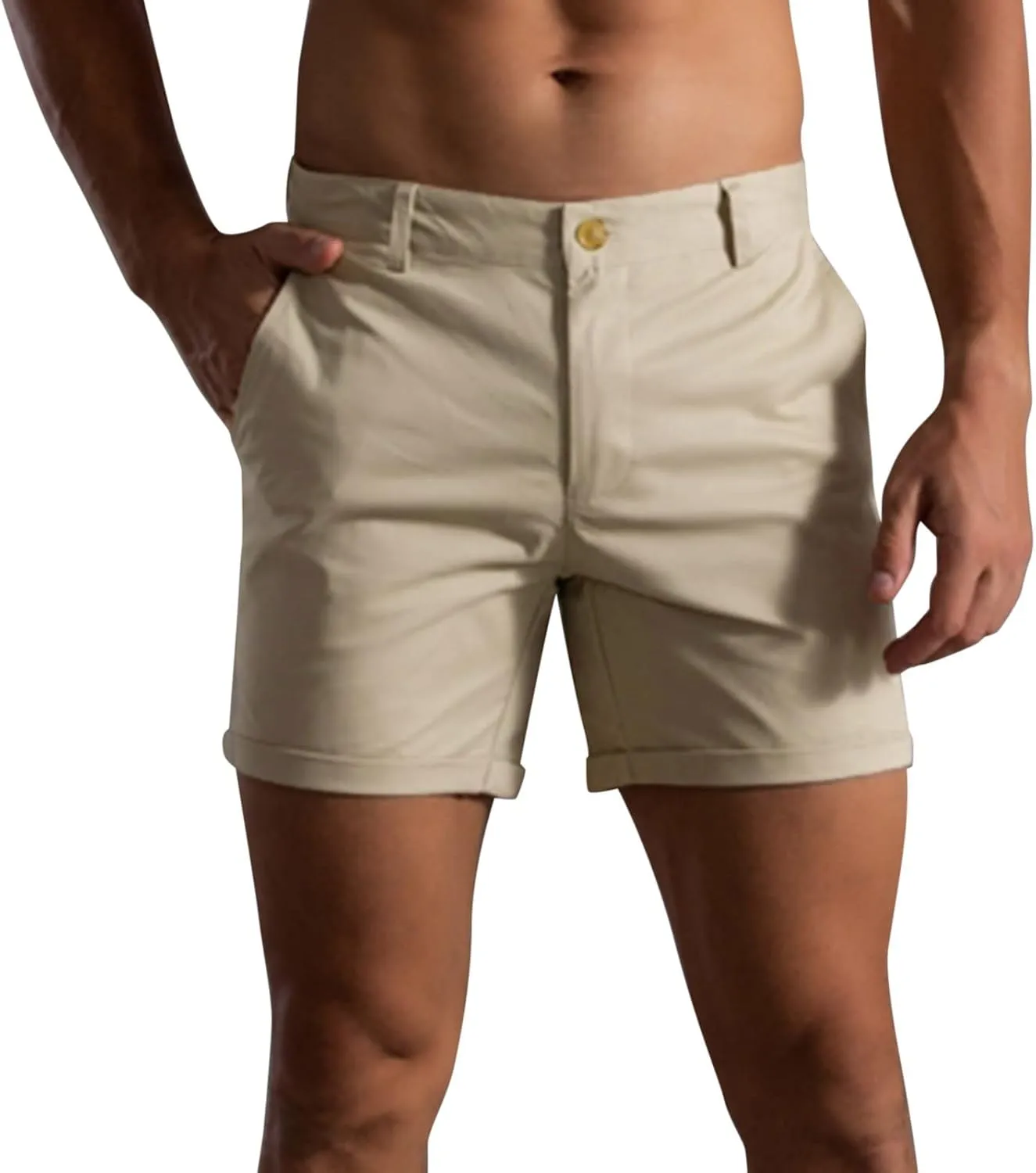 Men's Extreme Motion Regular Fit Synthetic Flat Front Short Comfort Stretch Chino Short Men Shorts Casual Cotton Casual Short