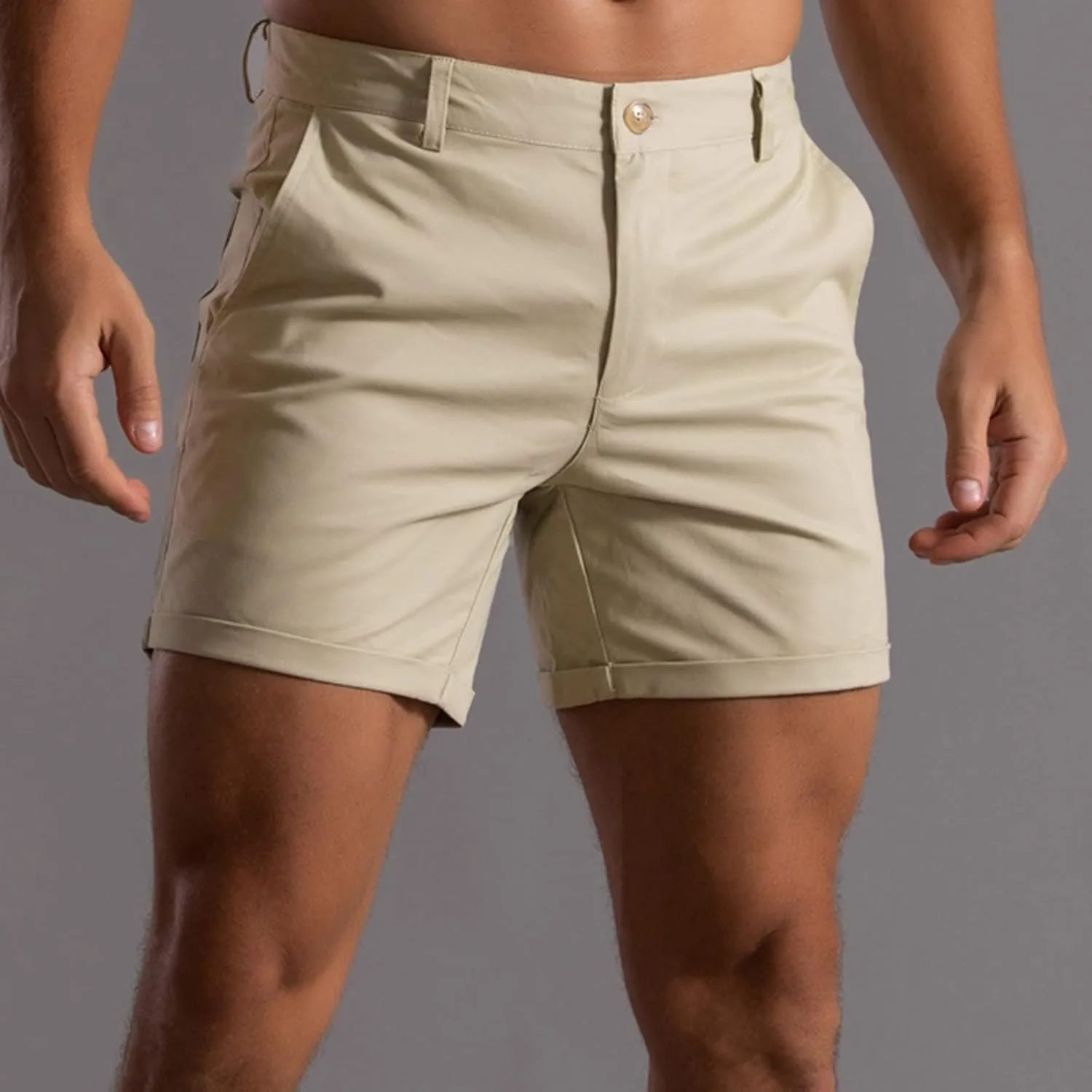 Men's Extreme Motion Regular Fit Synthetic Flat Front Short Comfort Stretch Chino Short Men Shorts Casual Cotton Casual Short