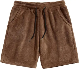 Mens Lounge Shorts Fleece Spring Fall Summer Casual Shorts Soft Touch Comfy Sleepwear PJ Bottoms