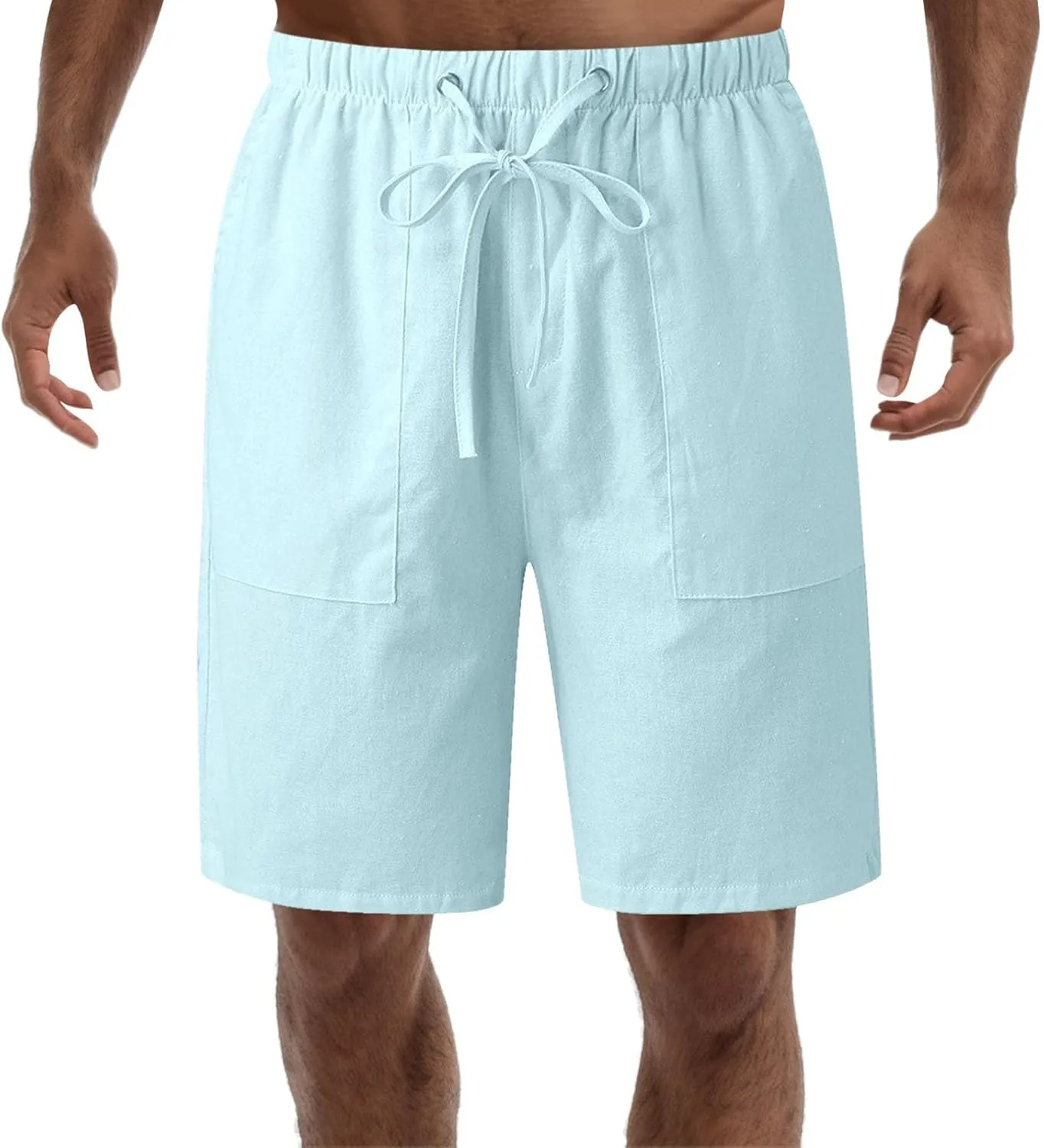 Men's Shorts Casual Classic Fit Drawstring Summer Beach Shorts with Elastic Waist and Pockets Stretch Waist Casual Shorts