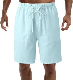 Men's Shorts Casual Classic Fit Drawstring Summer Beach Shorts with Elastic Waist and Pockets Stretch Waist Casual Shorts