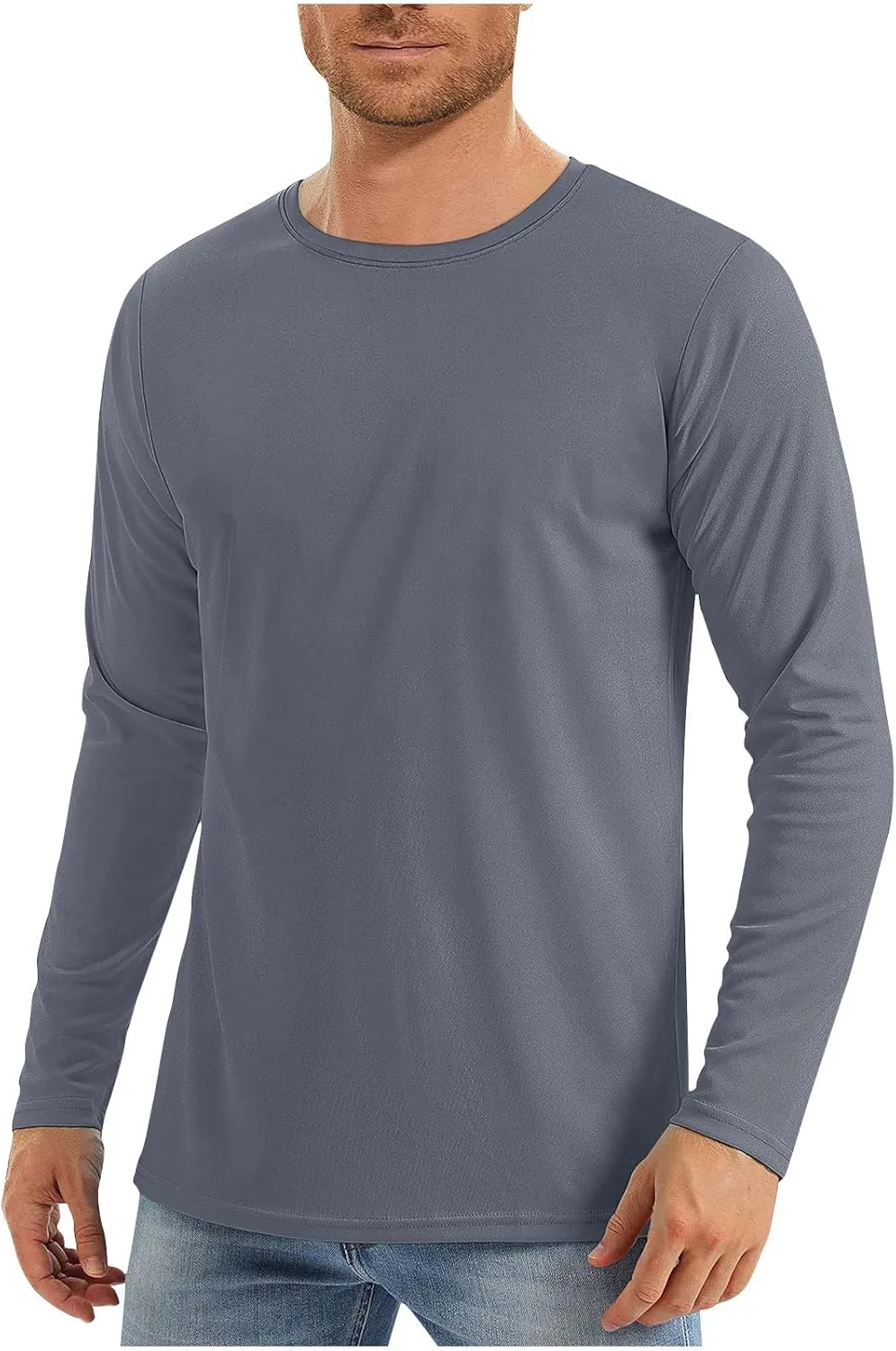 Men'S Sun Protection Shirts Uv SPF Long Sleeve Shirt Rash Guard Fishing Shirt Quick Dry Lightweight Shirt Cool Shirts
