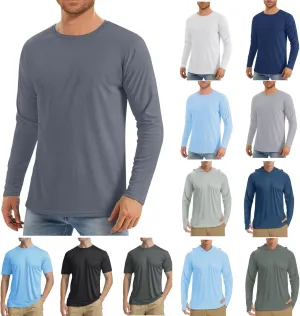 Men'S Sun Protection Shirts Uv SPF Long Sleeve Shirt Rash Guard Fishing Shirt Quick Dry Lightweight Shirt Cool Shirts