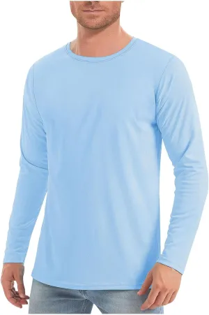 Men'S Sun Protection Shirts Uv SPF Long Sleeve Shirt Rash Guard Fishing Shirt Quick Dry Lightweight Shirt Cool Shirts