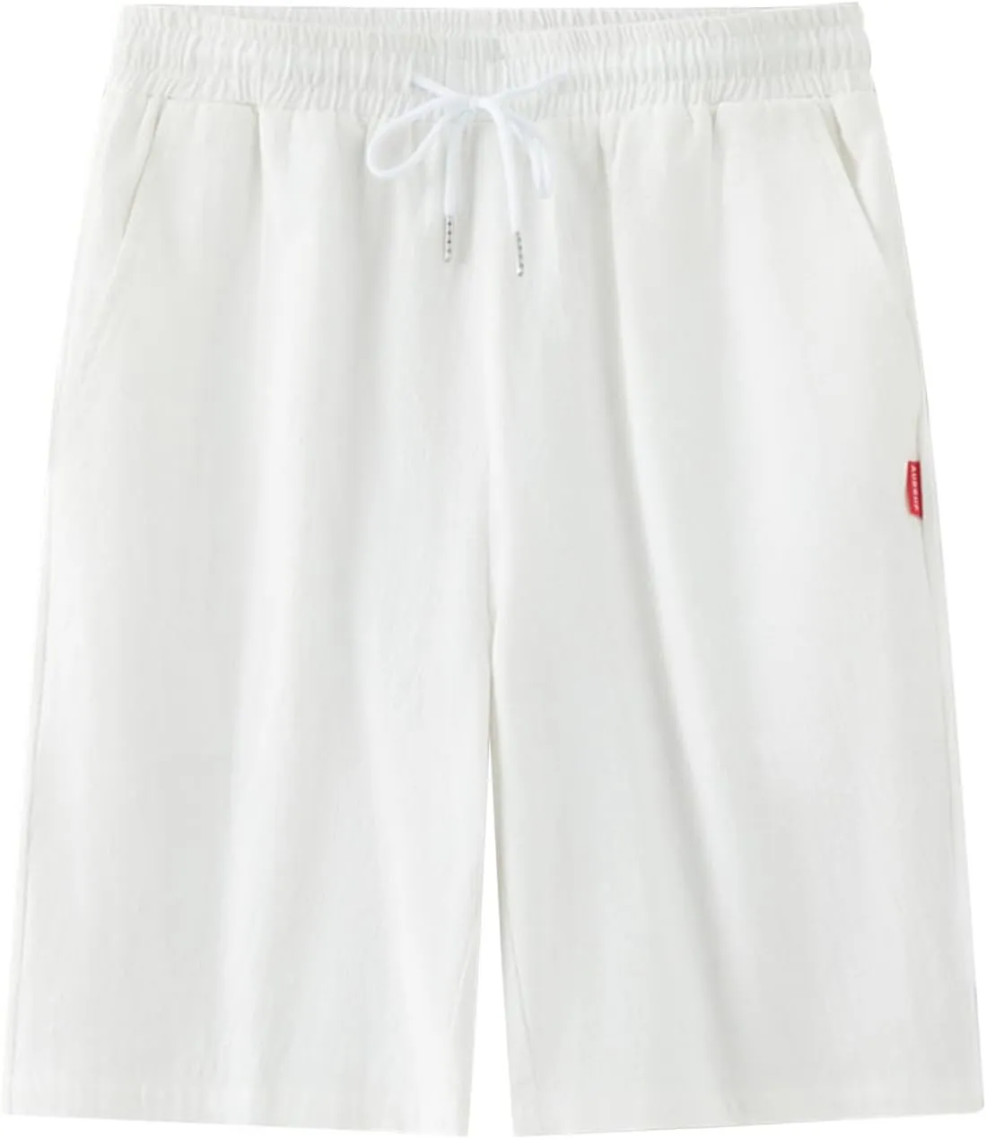 Mens Sweat Shorts 7" above Knee Workout Gym Shorts Lounge Shorts with Zipper Pockets