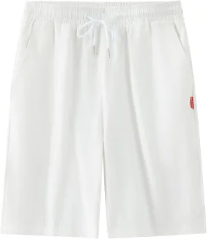 Mens Sweat Shorts 7" above Knee Workout Gym Shorts Lounge Shorts with Zipper Pockets