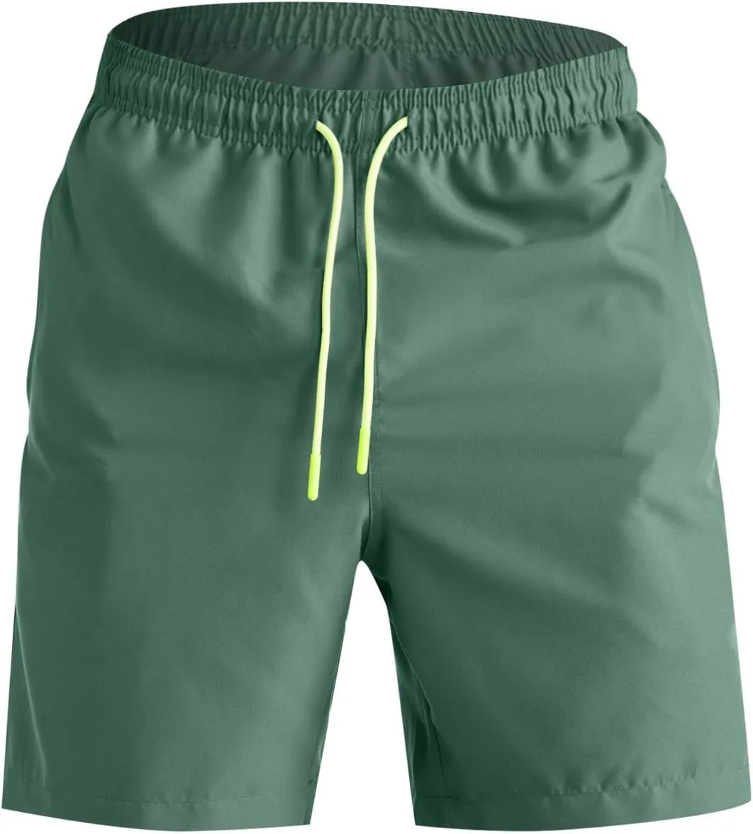 Men's Swim Trunks Quick Dry Beach Bathing Suit Stretch Board Shorts Swimwear with Pockets