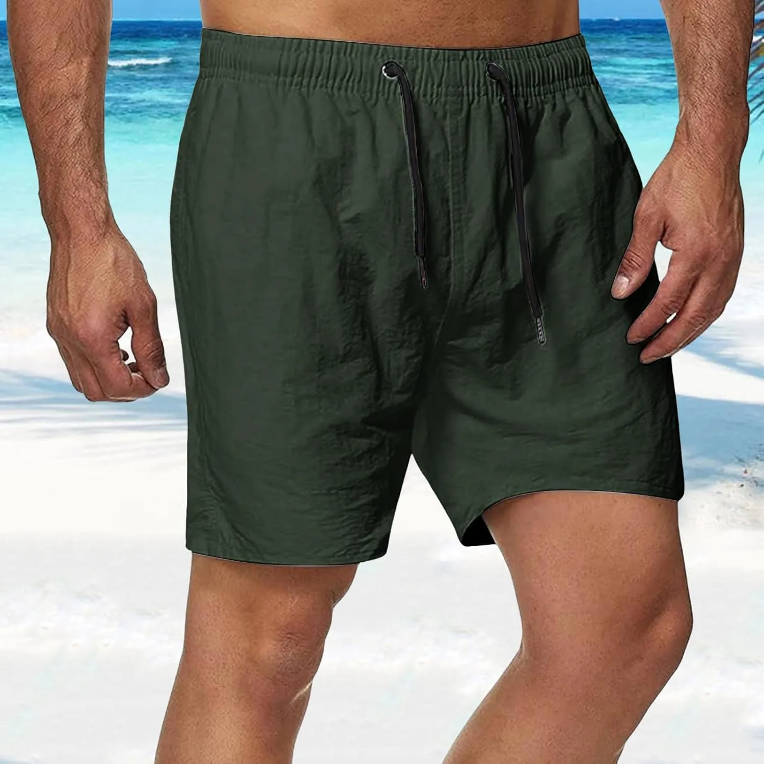 Men's Swim Trunks Quick Dry Beach Shorts with Zipper Pockets and Mesh Lining Men's Beach Shorts Swim Trunks