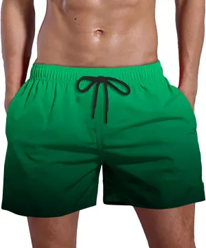 Men's Swim Trunks Quick Dry Shorts Board Solid Blue Mens Surfing Loose Plus Size Big and Tall Casual Swimming Bathing