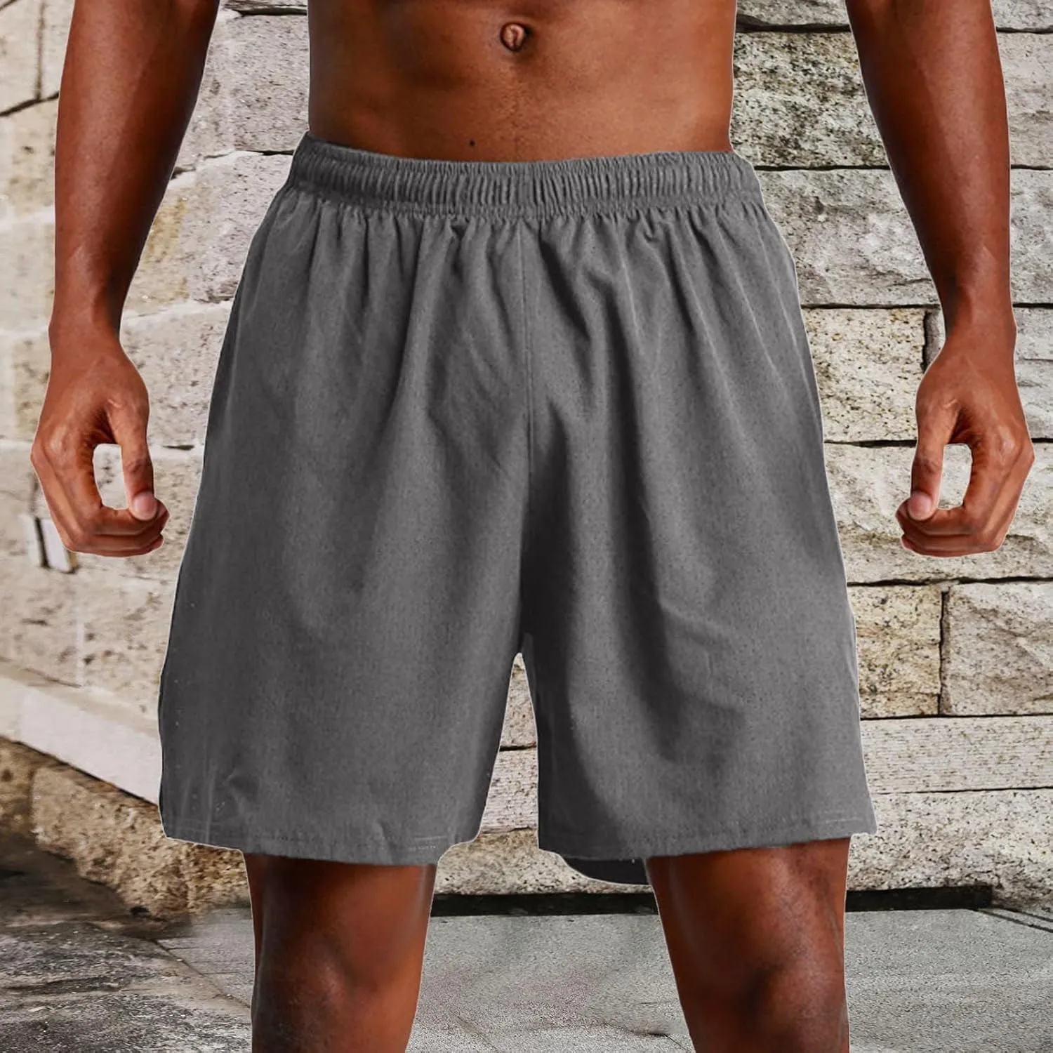 Men's Workout Running Shorts Quick Dry Active 5 Inches Shorts with Pockets, Lightweight, Breathable Summer Men Beach Shorts
