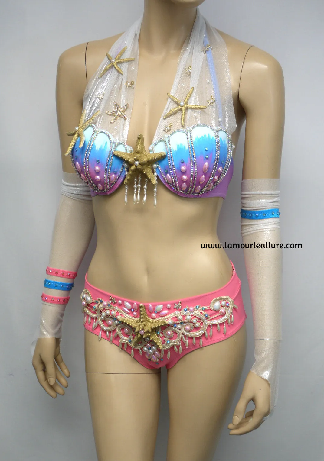 Mermaid Sylveon Inspired Costume Rave Top and Scrunchie bottom