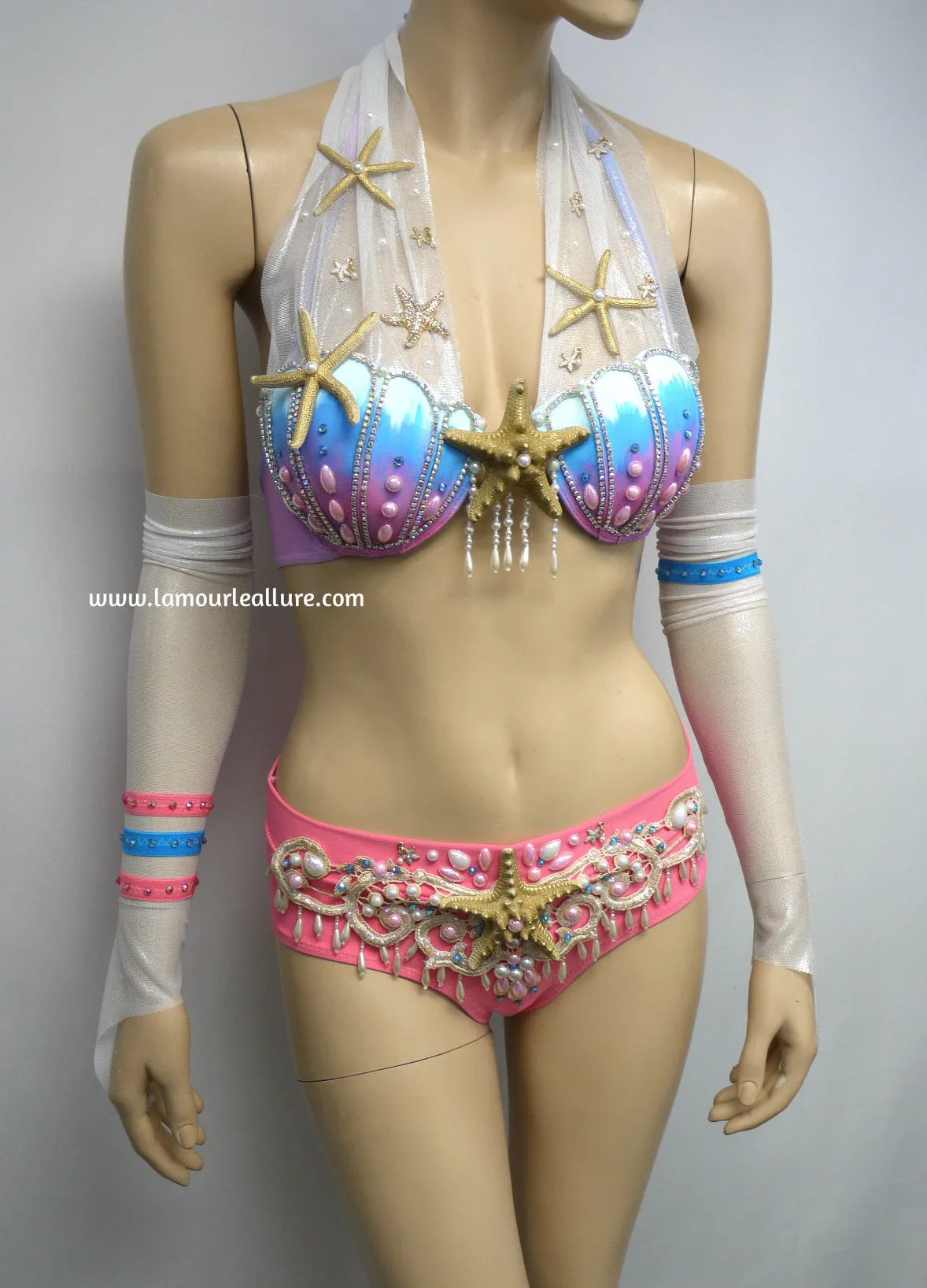 Mermaid Sylveon Inspired Costume Rave Top and Scrunchie bottom