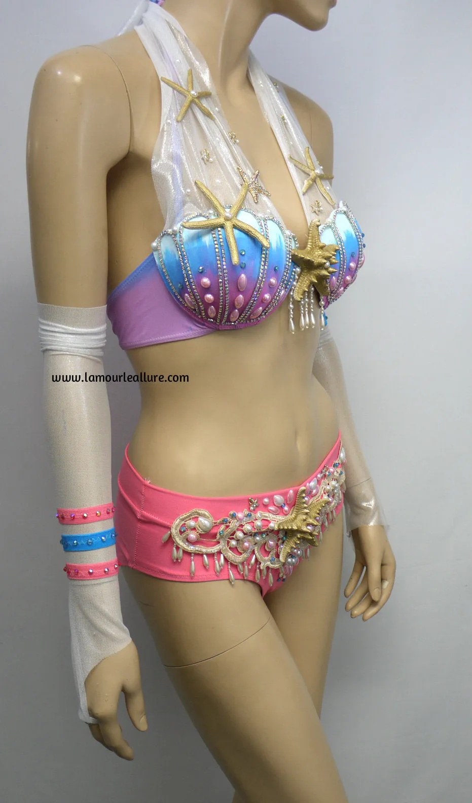 Mermaid Sylveon Inspired Costume Rave Top and Scrunchie bottom