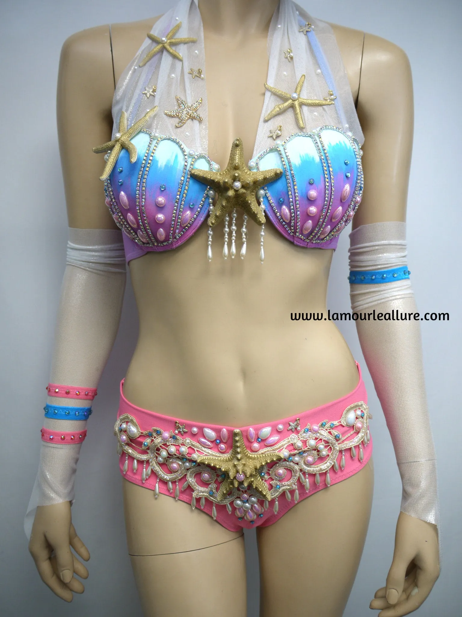 Mermaid Sylveon Inspired Costume Rave Top and Scrunchie bottom