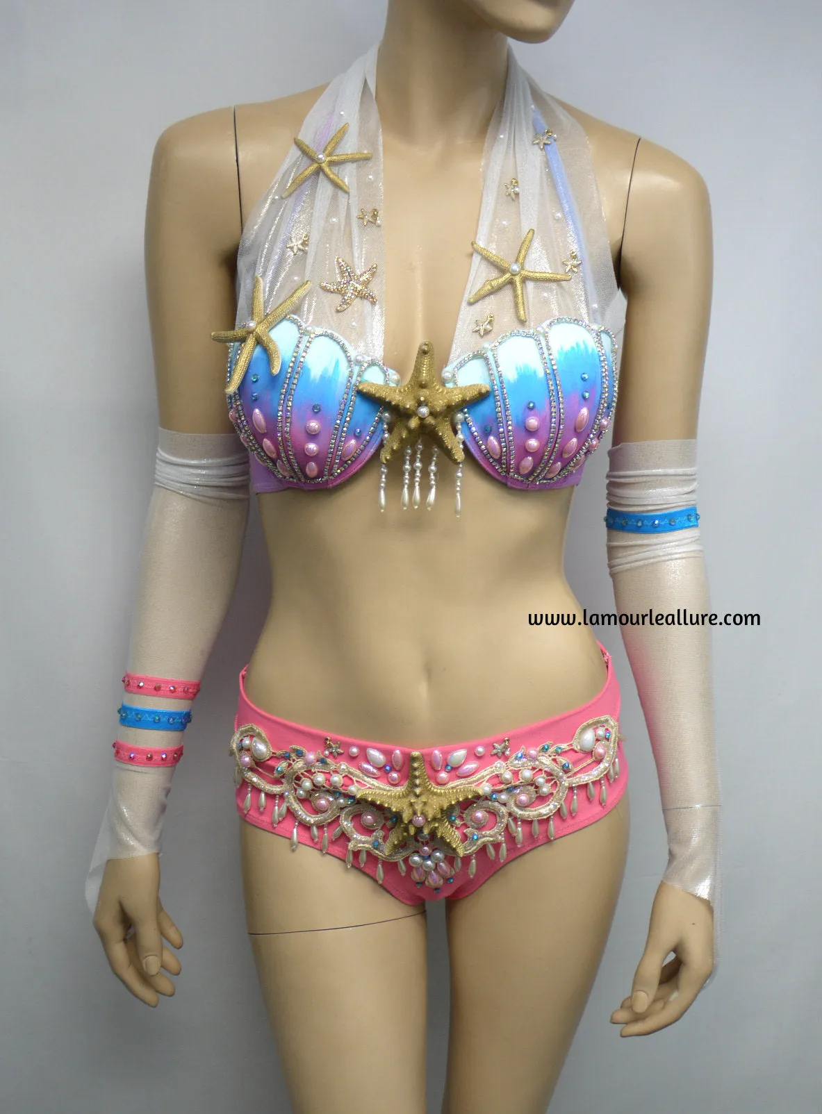 Mermaid Sylveon Inspired Costume Rave Top and Scrunchie bottom