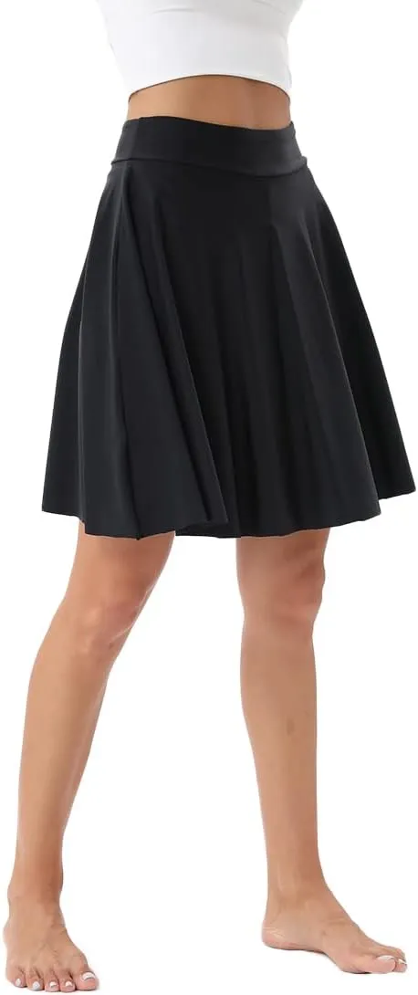 Micosuza Women's Swim Skorts High Waist Tummy Control Modest Swim Skirt with Shorts Swimsuit Bikini Bottoms