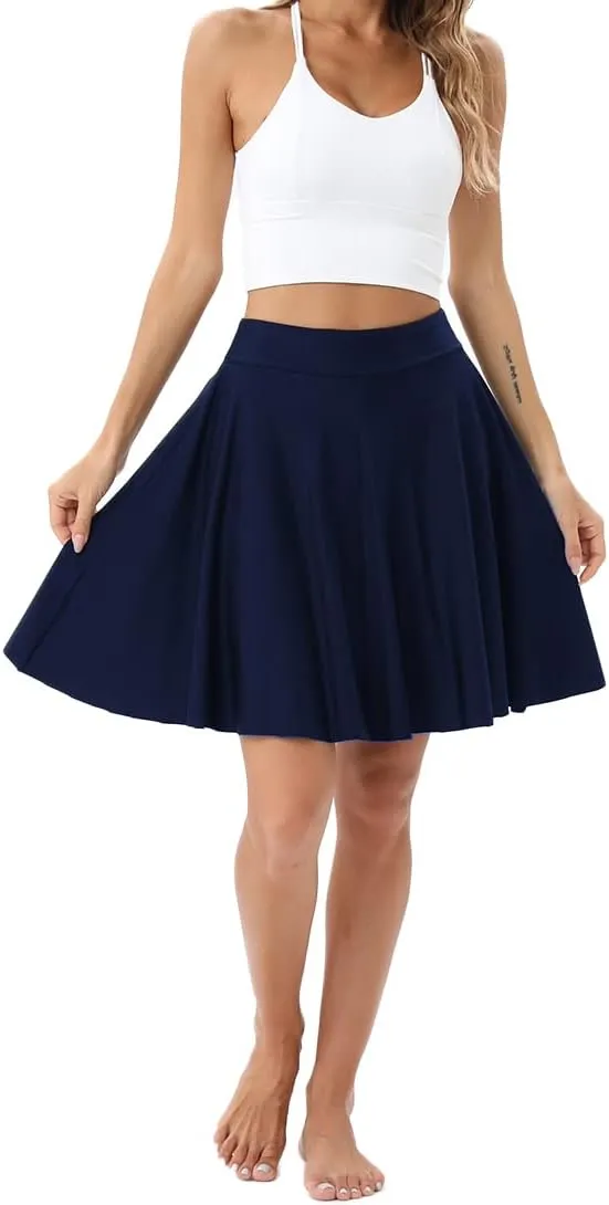 Micosuza Women's Swim Skorts High Waist Tummy Control Modest Swim Skirt with Shorts Swimsuit Bikini Bottoms