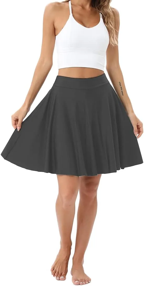 Micosuza Women's Swim Skorts High Waist Tummy Control Modest Swim Skirt with Shorts Swimsuit Bikini Bottoms