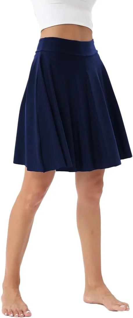 Micosuza Women's Swim Skorts High Waist Tummy Control Modest Swim Skirt with Shorts Swimsuit Bikini Bottoms
