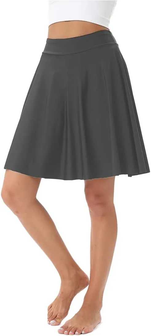 Micosuza Women's Swim Skorts High Waist Tummy Control Modest Swim Skirt with Shorts Swimsuit Bikini Bottoms